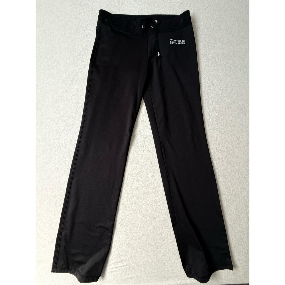 BCBG Black Flare Yoga Pants Drawstring Athletic Leggings Bootcut Womens Small